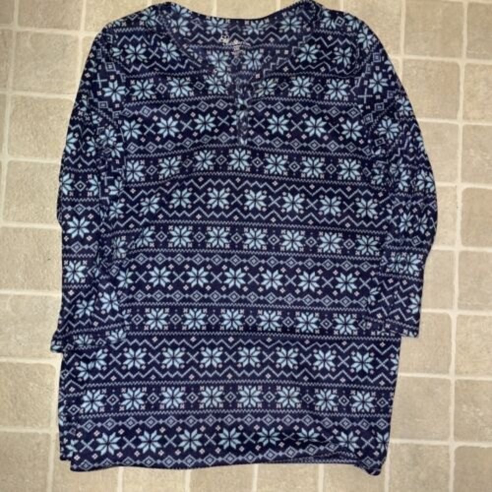 womens XXL croft & barrow intimates long sleeve pajama top
